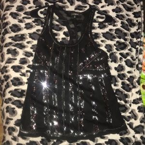 Express sequin tank top